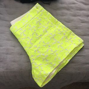 J Crew Factory Embroidered Neon Floral Short